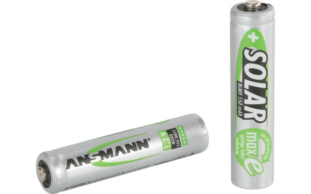 Ansmann Solar Micro AAA 1,2 V / 550 MAh NiMH Akkubatterie Wiederaufladbar (2er Pack) 3 Ansmann Solar Micro AAA 1,2 V / 550 MAh NiMH Akkubatterie Wiederaufladbar (2er Pack)