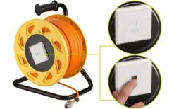 Goobay CAT 7A Netzwerk Kabeltrommel 50m -Energie Sat Anlagen Geschaft 443837 3159458