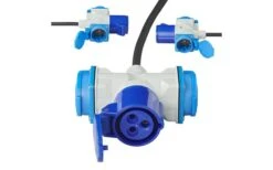 PAT Adapterkabel 150 Cm 3 X 2,5 Mm² Von Schuko Stecker Nach 1x CEE Und 2x Schuko Steckdose -Energie Sat Anlagen Geschaft 446930 3407696