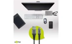 Goobay DAT USB-C Auf USB-A Textilkabel 0,5 M -Energie Sat Anlagen Geschaft 446966 3309930