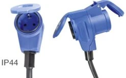CEE-Adapterleitung Schutzkontaktstecker 90° CEE-Kupplung 3-polig