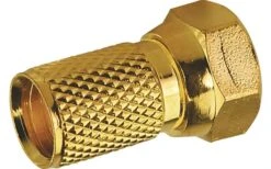 Schwaiger F-Aufdrehstecker (Ø 7 Mm) Vergoldet 1 Stück