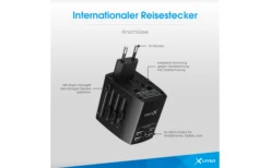 XLayer Internationaler Reisestecker Weltweit Schwarz